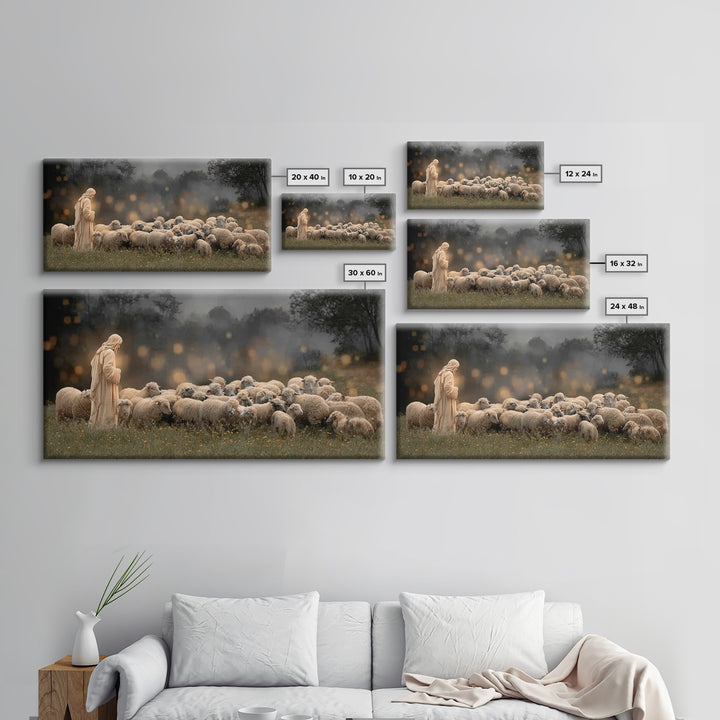 Shepherd’s Vigil – Framed Canvas Print – Jesus Painting – Christian Wall Art – Christian Christmas Art – Christian Art Canvas – Moody Chris