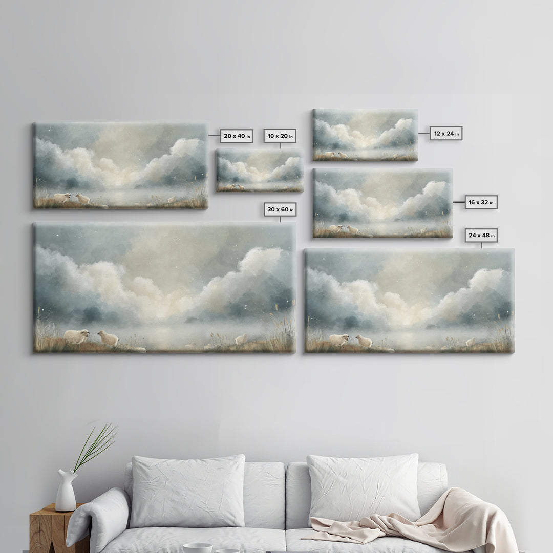 Silent Flock Light – Framed Canvas Print – Christian Wall Art – Christian Art Canvas – Christian Art – Subtle Christian Art – Christmas Art