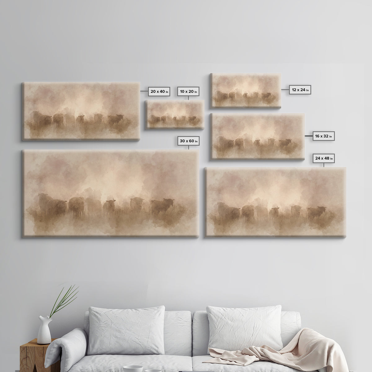 Dawnwatch Sheep – Framed Canvas Print – Christian Art Canvas – Christian Wall Art – Christian Christmas Art – Christian Decor – Moody Chris