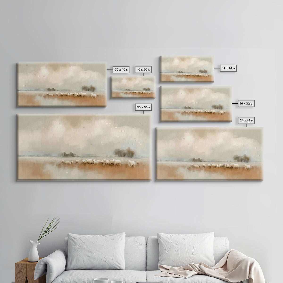 Gentle Fields – Framed Canvas Print – Christian Art Canvas – Christian Wall Art – Minimalist Christian Art – Christian Art Print – Christia