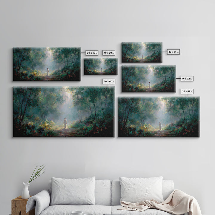 Sacred Morning Walk – Framed Canvas Print – Christmas Art – Christian Art Canvas – Christian Decor – Jesus Painting – Christian Wall Art