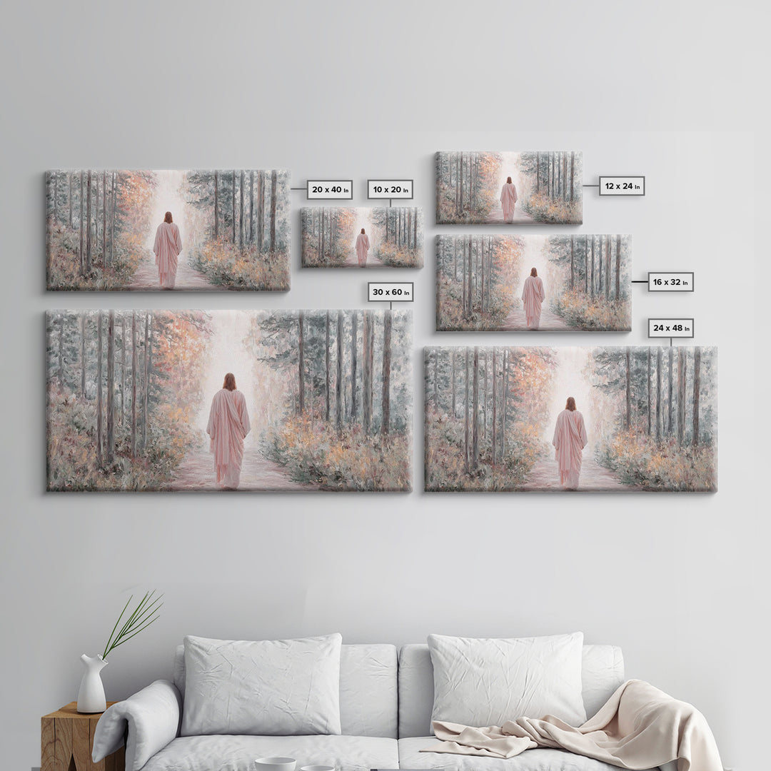 Forest Messiah Light – Framed Canvas Print – Jesus Painting – Christian Art Canvas – Christmas Wall Art – Christian Gift – Christian Art