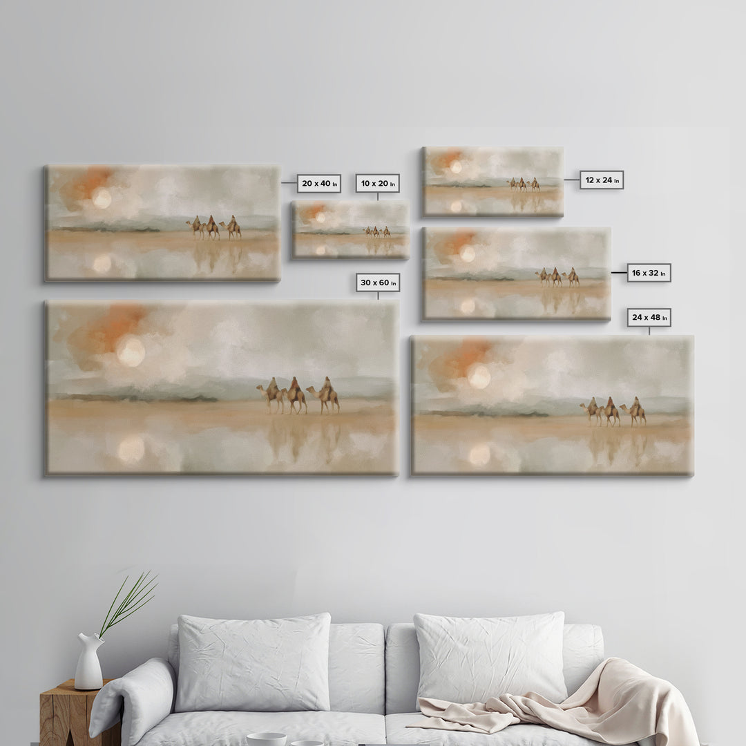 Dawn Caravan – Framed Canvas Print – Christian Art Canvas – Christian Wall Art – Christmas Art – Christian Christmas Decor – Modern Christi