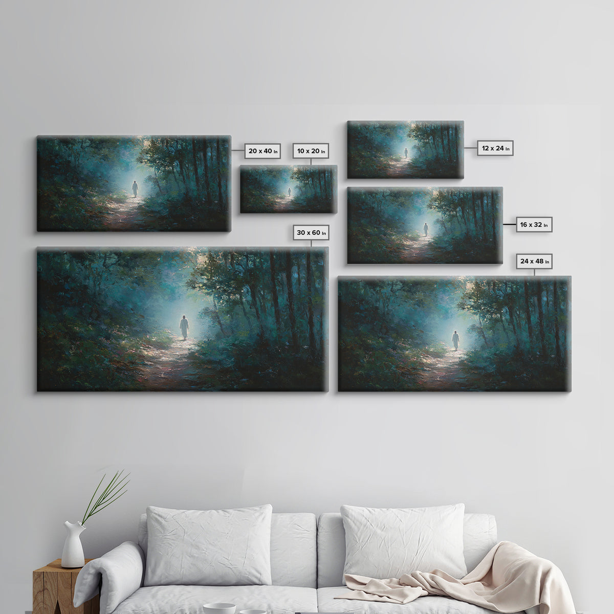Light Of Redemption – Framed Canvas Print – Christian Wall Art – Jesus Painting – Christian Art Canvas – blue Christian art – Christian Art