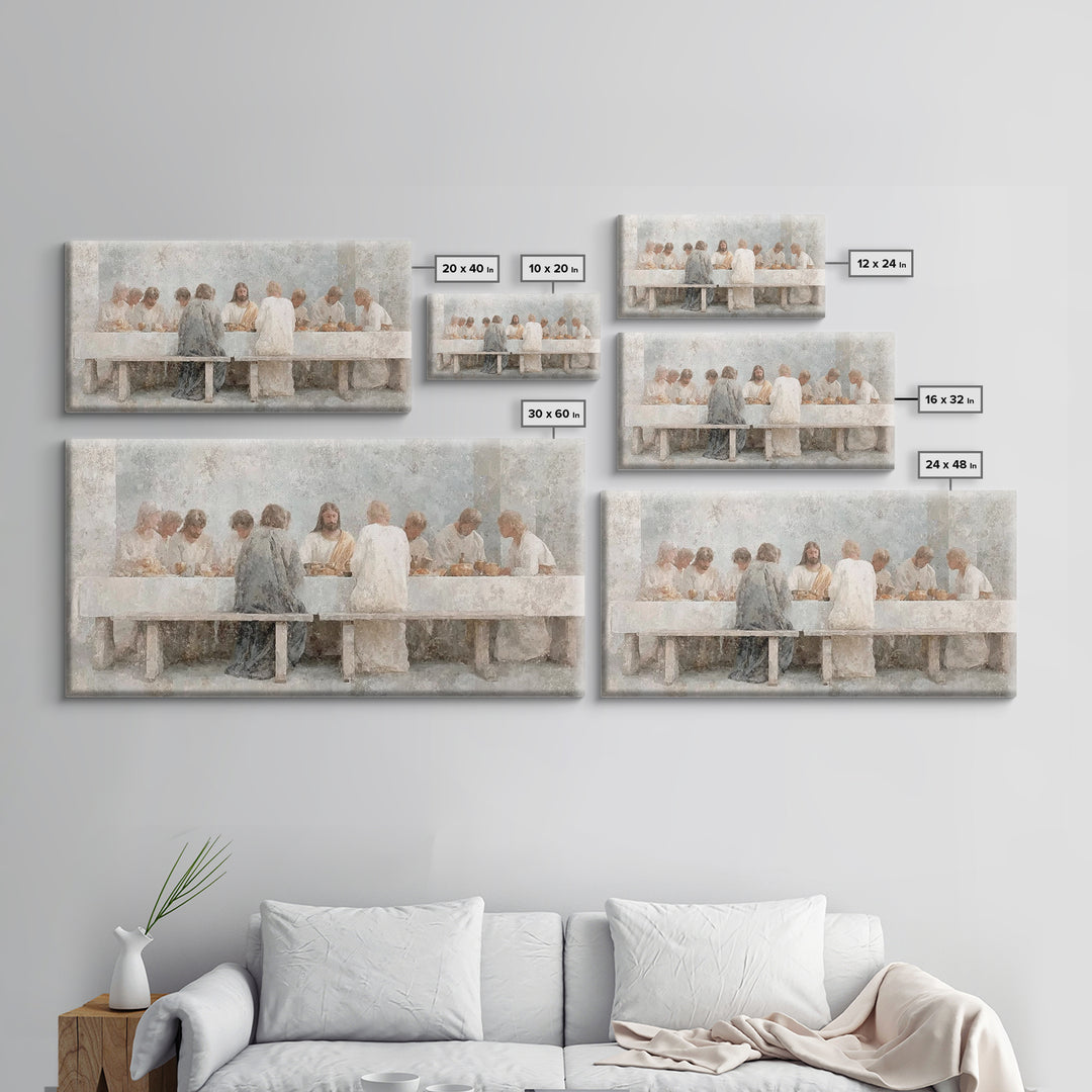 Sacred Supper Stillness – Framed Canvas Print – Christian Wall Art – Christian art canvas – vintage Christian art – Christian Art Print – J