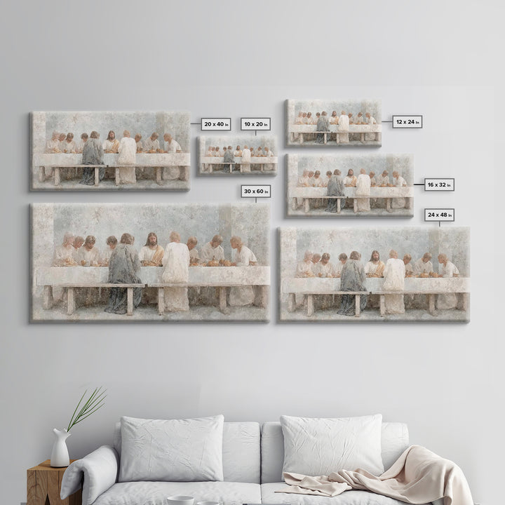 Sacred Supper Stillness – Framed Canvas Print – Christian Wall Art – Christian art canvas – vintage Christian art – Christian Art Print – J