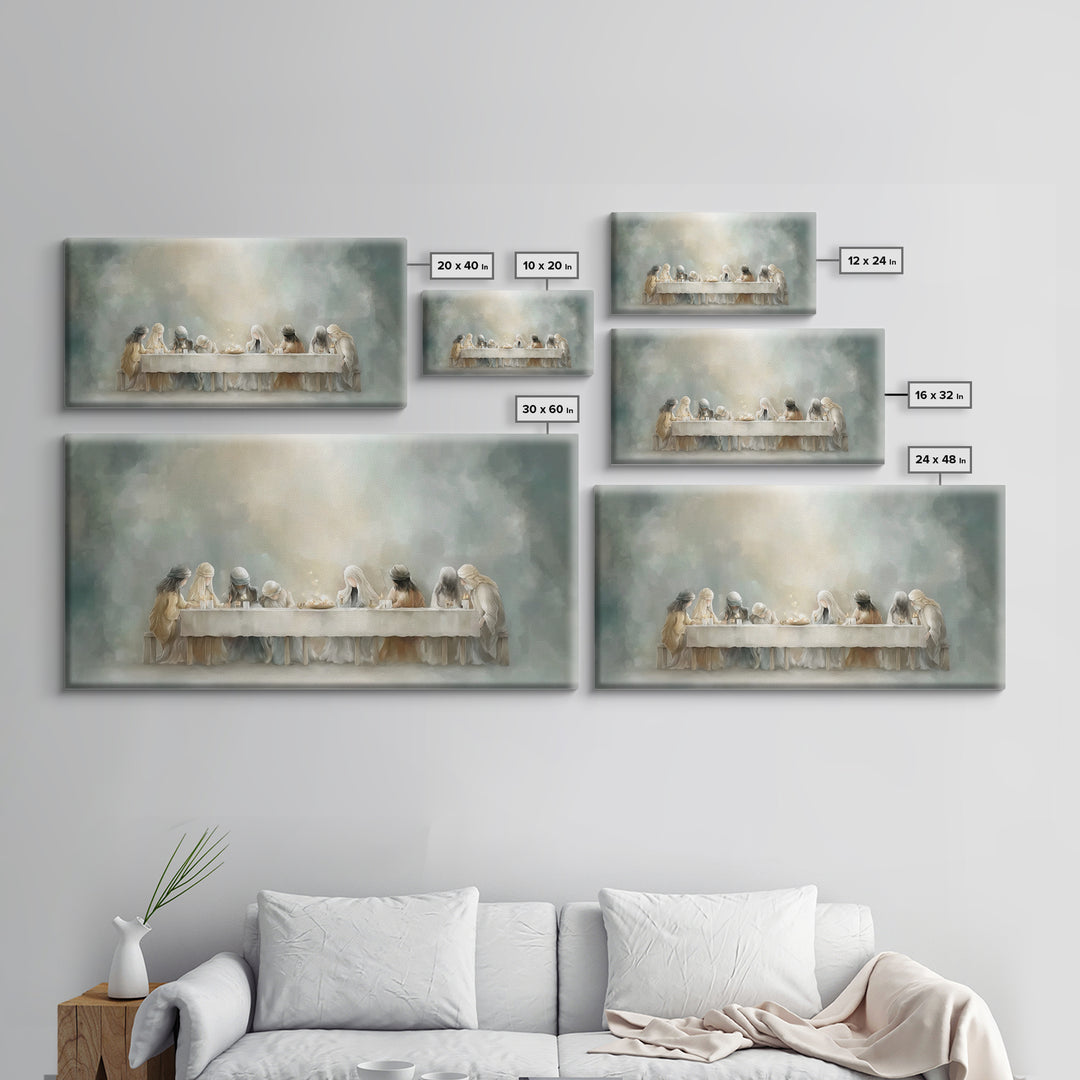 Heavenly Supper Glow – Framed Canvas Print – Christian Wall Art – Christian Art Canvas – Jesus Painting – Christian Art – subtle Christian