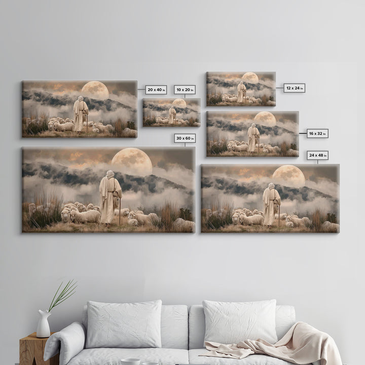 Shepherds Of Dawn – Framed Canvas Print – Christian Wall Art – Jesus Painting – Christian Art Canvas – Christmas Art – Christian Decor