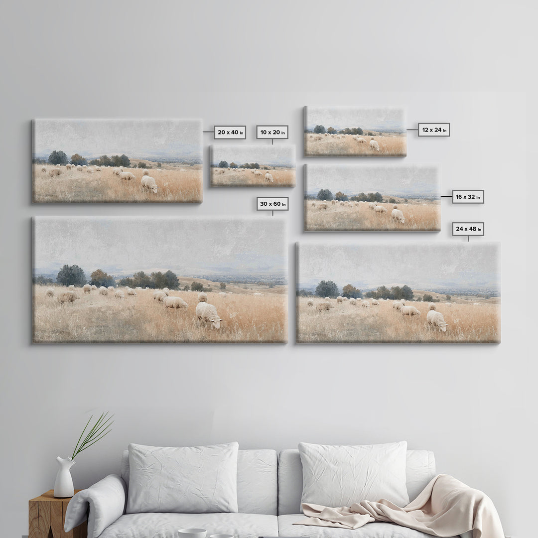 Pastoral Light, Framed Canvas Print, Christian Art Canvas, Jesus Painting, Christian Wall Art, Christmas Art, Christian Gift