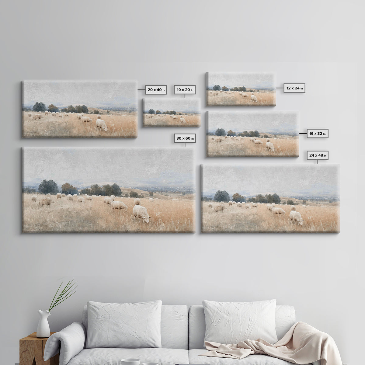 Pastoral Light, Framed Canvas Print, Christian Art Canvas, Jesus Painting, Christian Wall Art, Christmas Art, Christian Gift
