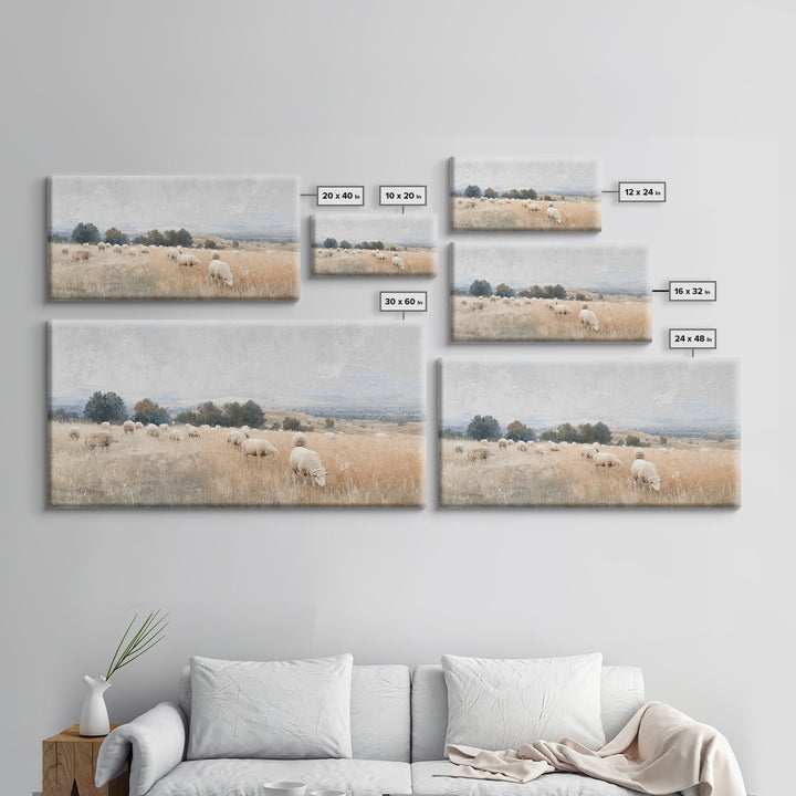 Pastoral Light, Framed Canvas Print, Christian Art Canvas, Jesus Painting, Christian Wall Art, Christmas Art, Christian Gift