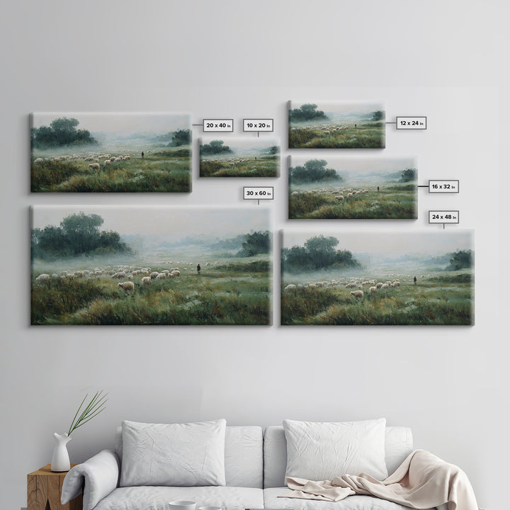 Meadow Of Peace | Framed Canvas Print | Christian Wall Art | Christian Art Canvas | Jesus Painting | Christian Christmas Art | Christian De