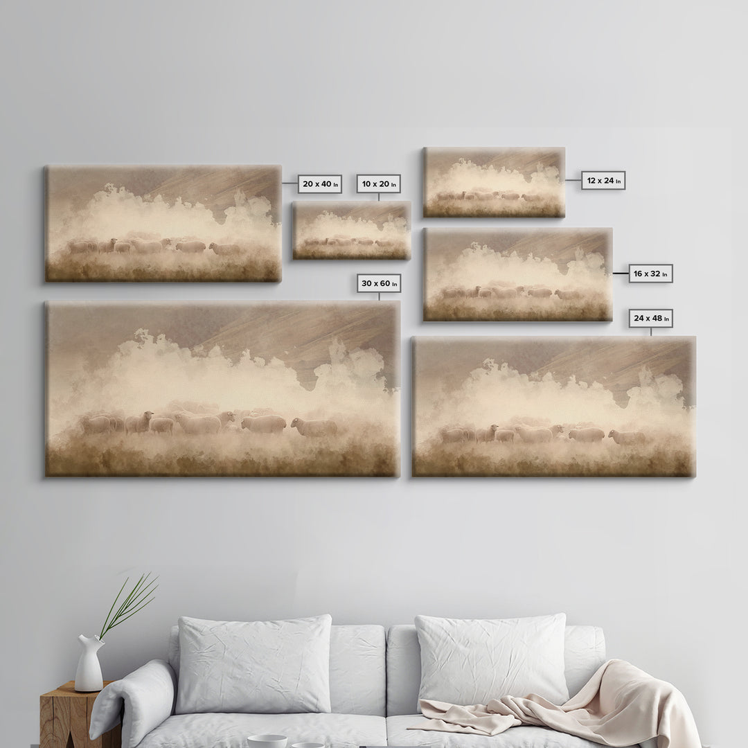 Soft Morning Haze, Framed Canvas Print, Christian Wall Art, Christian Art Canvas, Jesus Painting, Christian Decor, Christmas Art