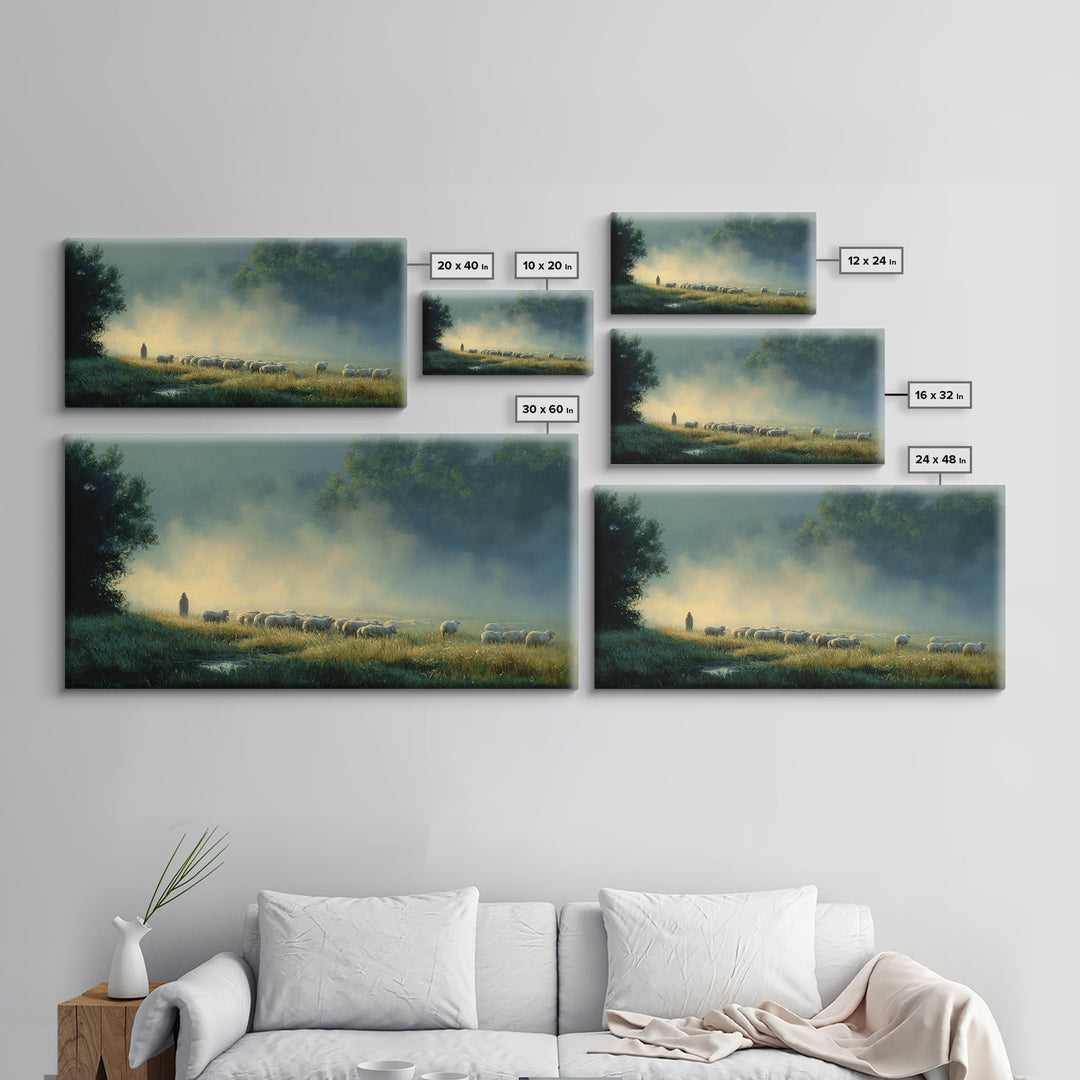 Valley Of Calm – Framed Canvas Print – Christian Art Canvas – Jesus Painting – Christian Wall Art – Christian Christmas Art – Christian Dec