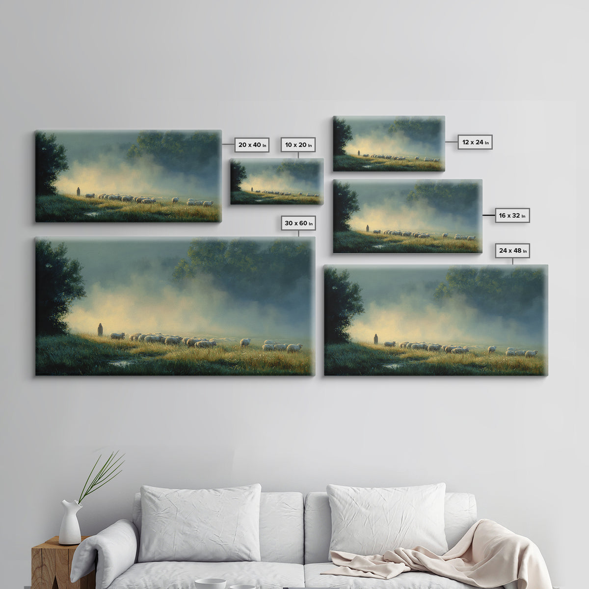 Valley Of Calm – Framed Canvas Print – Christian Art Canvas – Jesus Painting – Christian Wall Art – Christian Christmas Art – Christian Dec