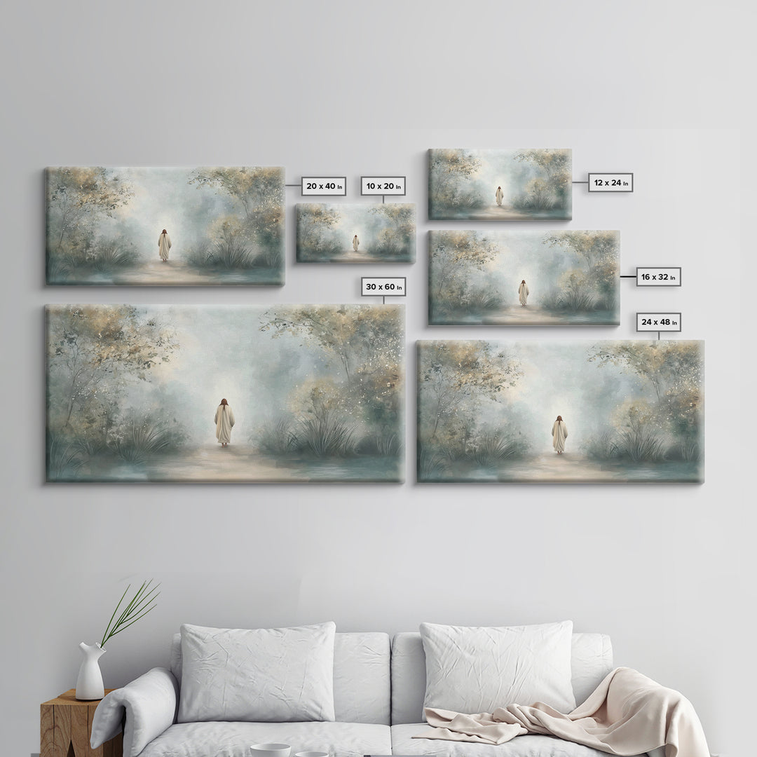 Forest Path Blessing | Framed Canvas Print | Christian Wall Art | Christian Art Canvas | Christmas Art | Jesus Painting | Christian Gift