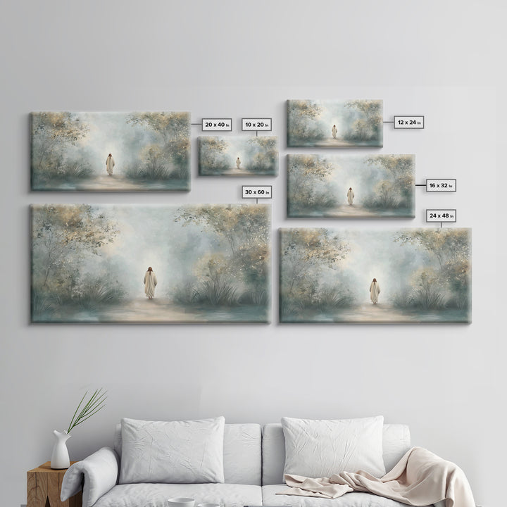 Forest Path Blessing | Framed Canvas Print | Christian Wall Art | Christian Art Canvas | Christmas Art | Jesus Painting | Christian Gift