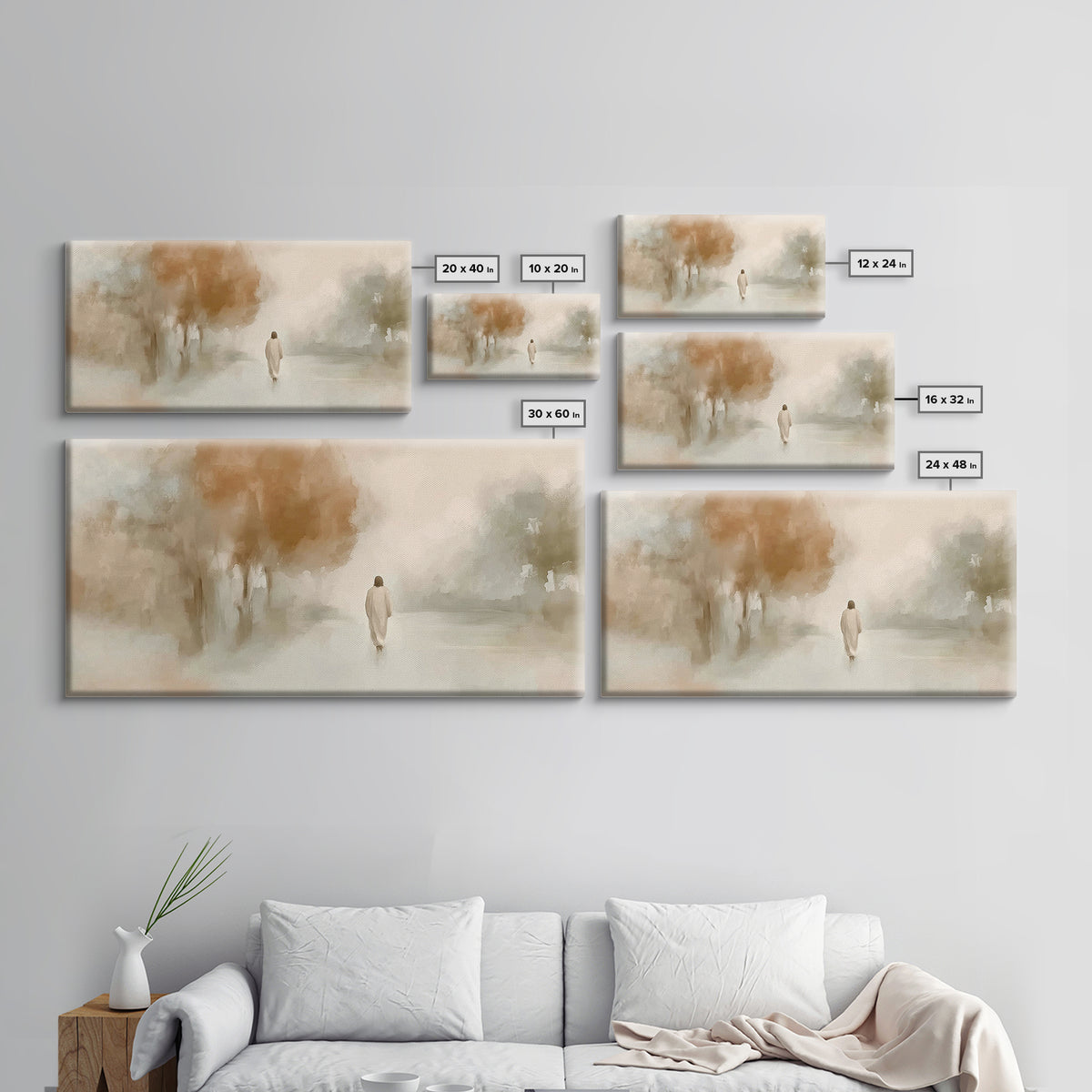 Autumn Walk Grace – Framed Canvas Print – Christian Wall Art – Christian Art Canvas – Christian Christmas Art – Jesus Painting – Christian