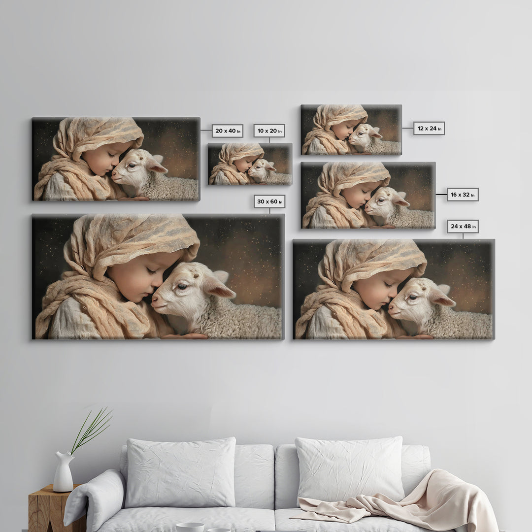 Gentle Devotion – Framed Canvas Print – Christian Wall Art – Christian Art Canvas – Jesus Painting – Christmas Art – Vintage Christian Art