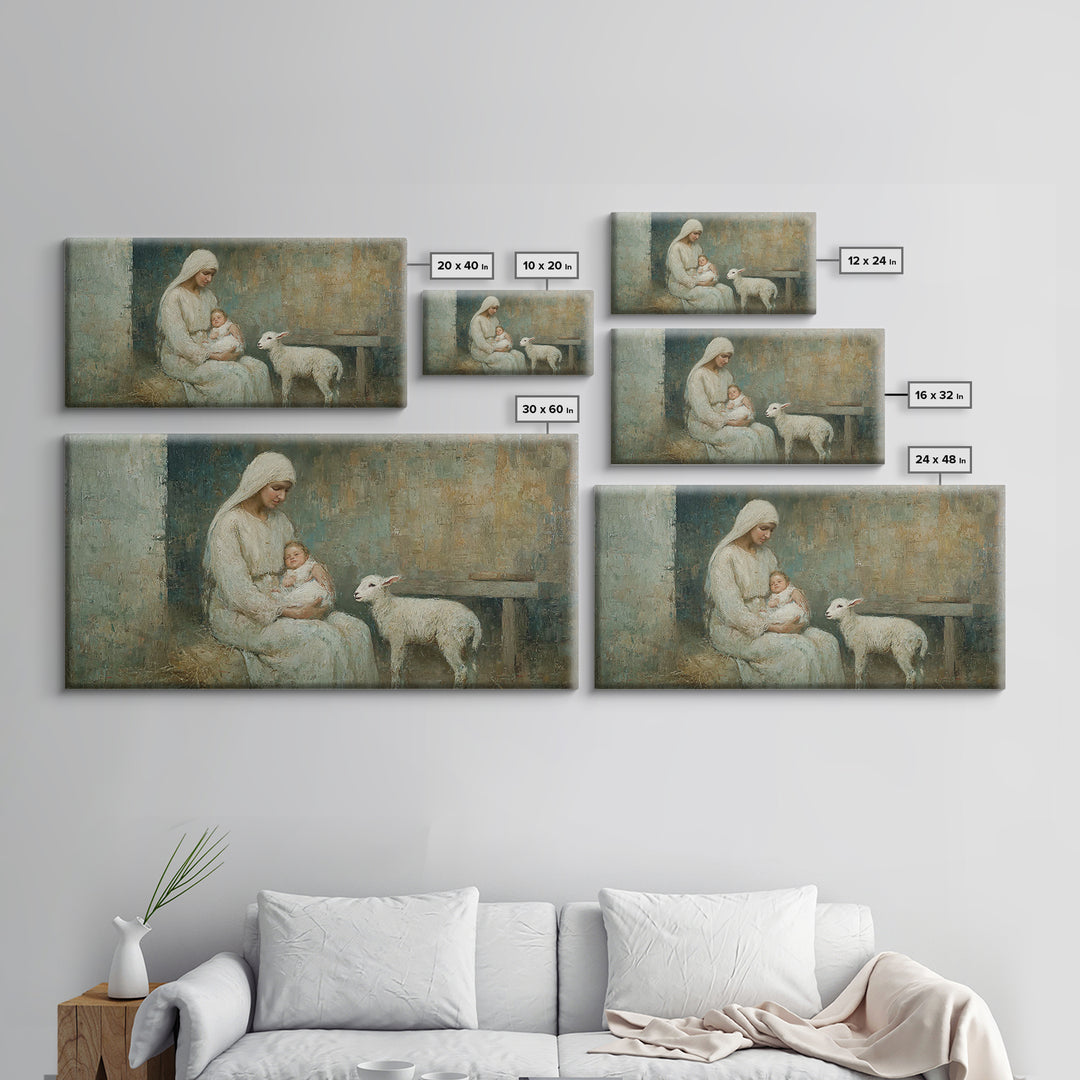 Holy Manger Calm – Framed Canvas Print – Christian Wall Art – Christian Art Canvas – Jesus Painting – Christian Christmas Art – Christmas W