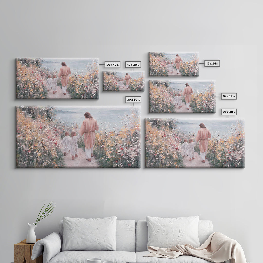 Meadow Grace – Framed Canvas Print – Christian Wall Art – Christian Art Canvas – Jesus Painting – Christian Gift Ideas – Minimalist Christi