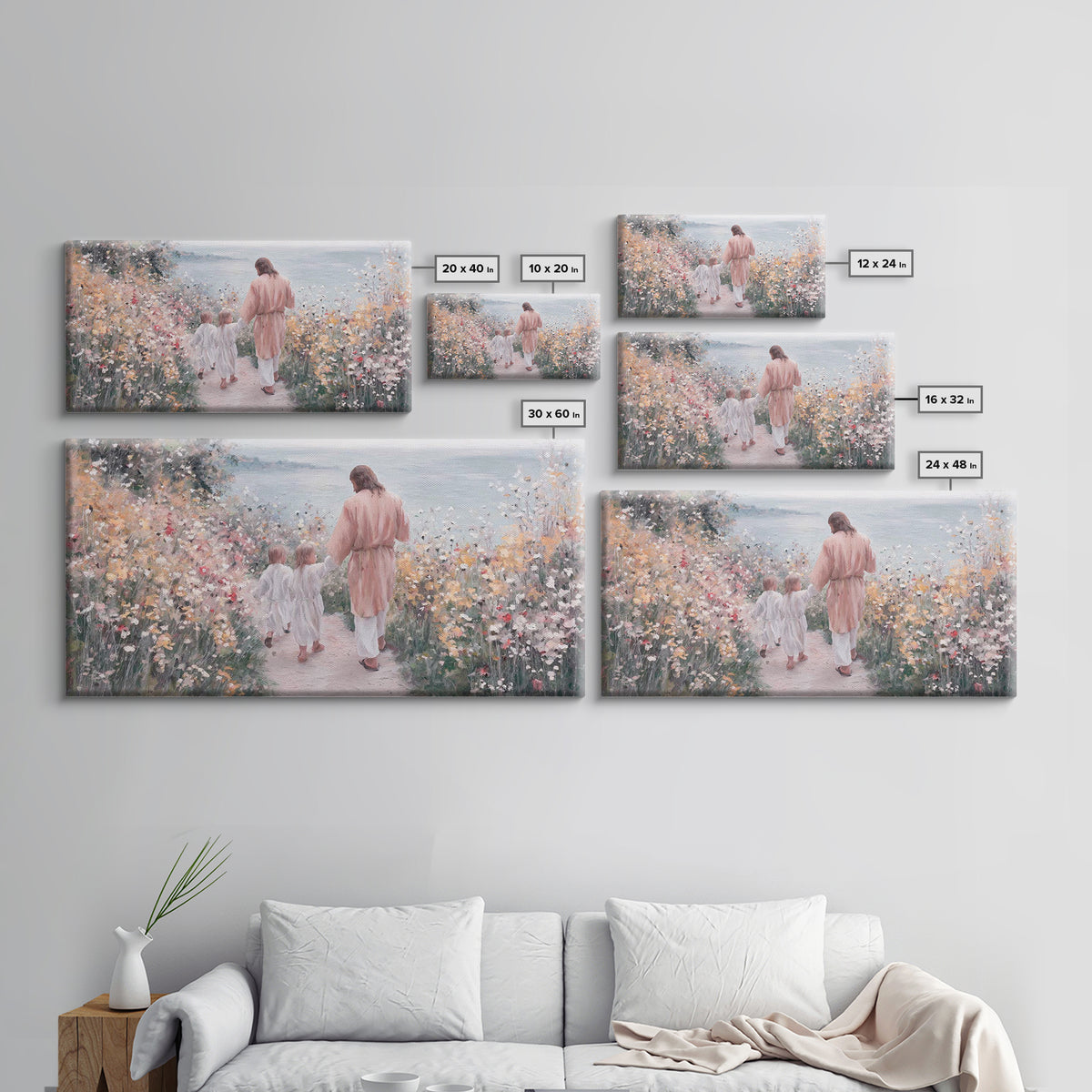 Meadow Grace – Framed Canvas Print – Christian Wall Art – Christian Art Canvas – Jesus Painting – Christian Gift Ideas – Minimalist Christi