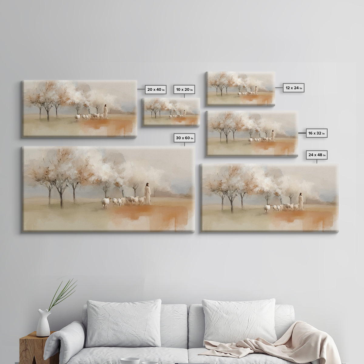 Springtime Shepherd – Framed Canvas Print – Christian Wall Art – Christian Art Canvas – Jesus Painting – Christian Decorations – Christian