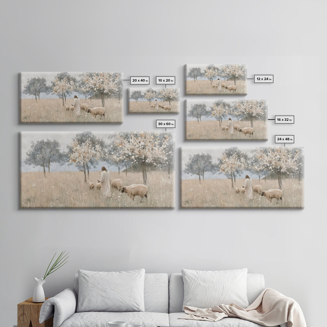 Fields Of Mercy – Framed Canvas Print – Christian Art Canvas – Christian Wall Art – Jesus Painting – Vintage Christian Art – Christian Chri