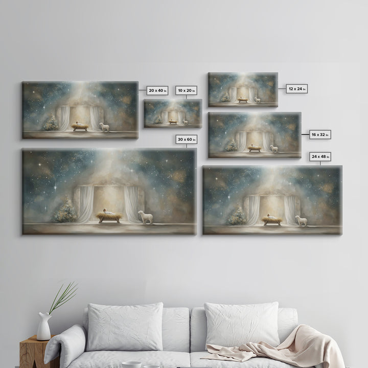 Nativity Wonder – Framed Canvas Print – Jesus Christmas Art – Christian Wall Art – Birth Of Jesus Painting – Christian Art Canvas – Christm