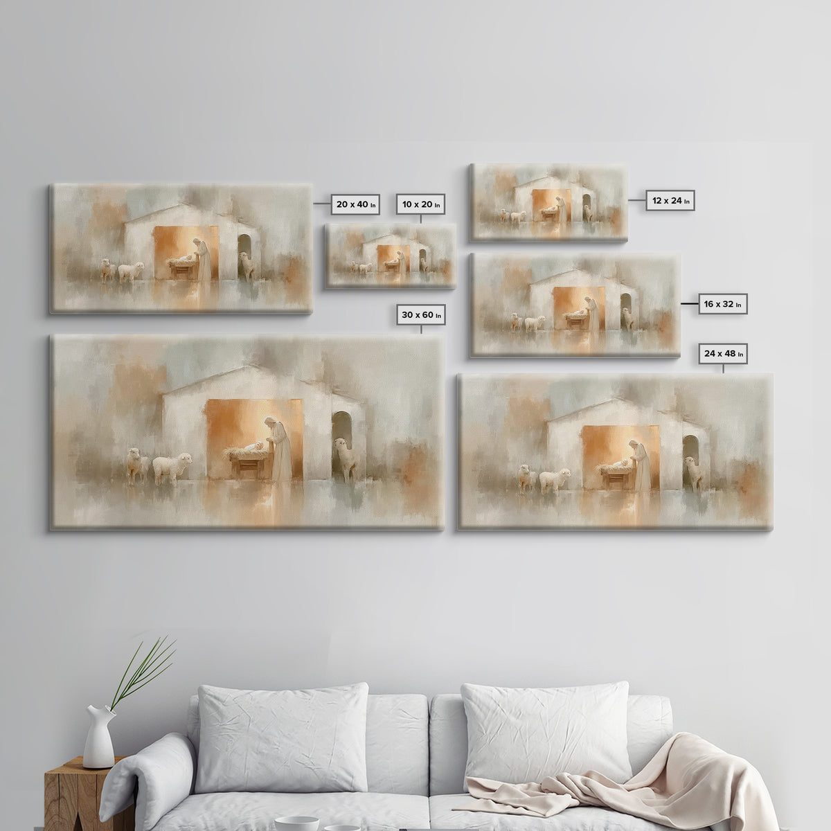 Bethlehem Stillness – Framed Canvas Print – Christian Christmas Art – Christian Wall Art – Christian Art Canvas – Jesus Painting