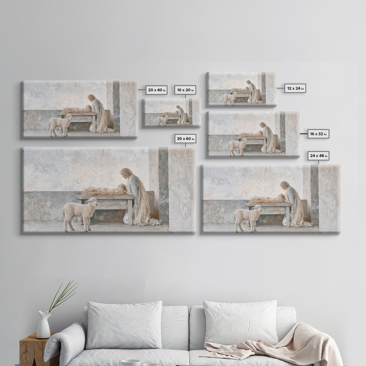 Sacred Dawn Light – Framed Canvas Print – Christian Art Canvas – Christian Christmas Art – Christian Wall Art – Jesus Painting