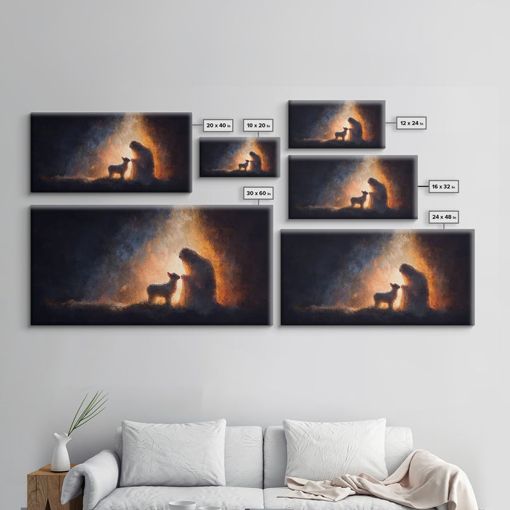 Shepherd’s Blessing – Framed Canvas Print – Christian Wall Art – Christmas Art – Christian Art Canvas – Jesus Painting