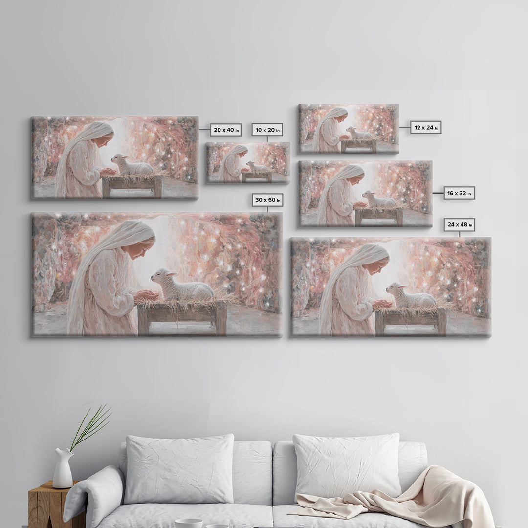 Heaven’s Quiet Gift – Framed Canvas Print – Christian Art Canvas – Christian Painting – Christian Wall Art – Christmas Art