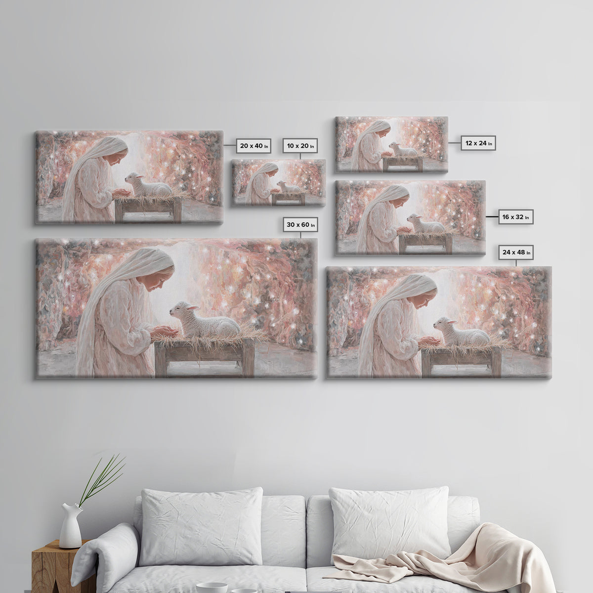 Heaven’s Quiet Gift – Framed Canvas Print – Christian Art Canvas – Christian Painting – Christian Wall Art – Christmas Art