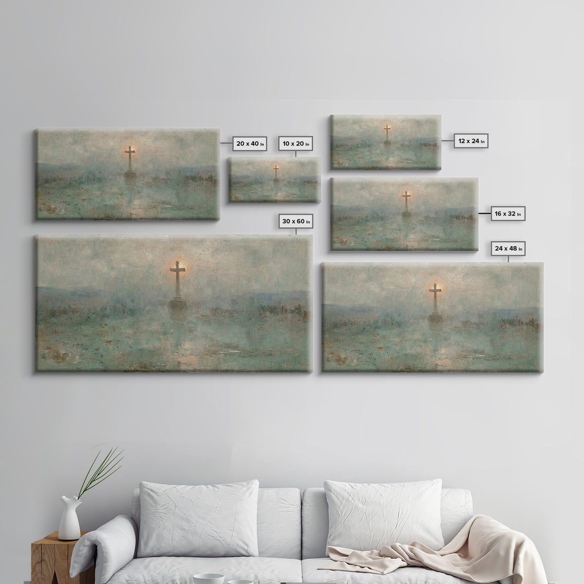 Eternal Morning Cross – Framed Canvas Print – Christian Art Canvas – Christian Wall Art – Christian Art – Christian Painting