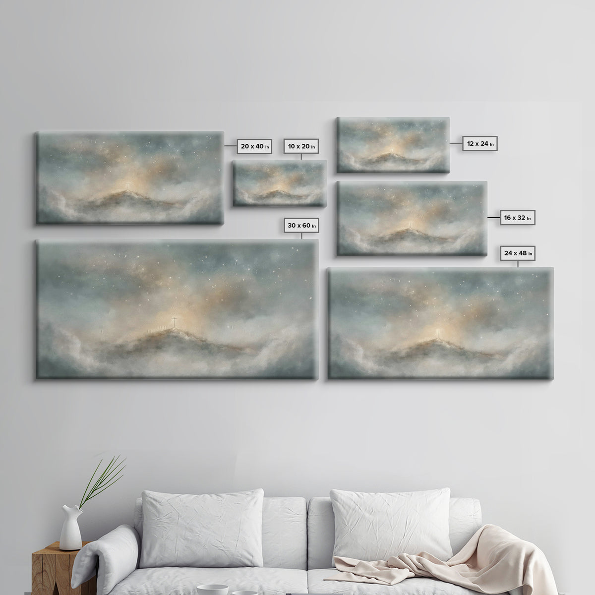 Stars Of Calvary – Framed Canvas Print – Christian Wall Art – Christian Art – Subtle Christian Art – Christian Art Canvas