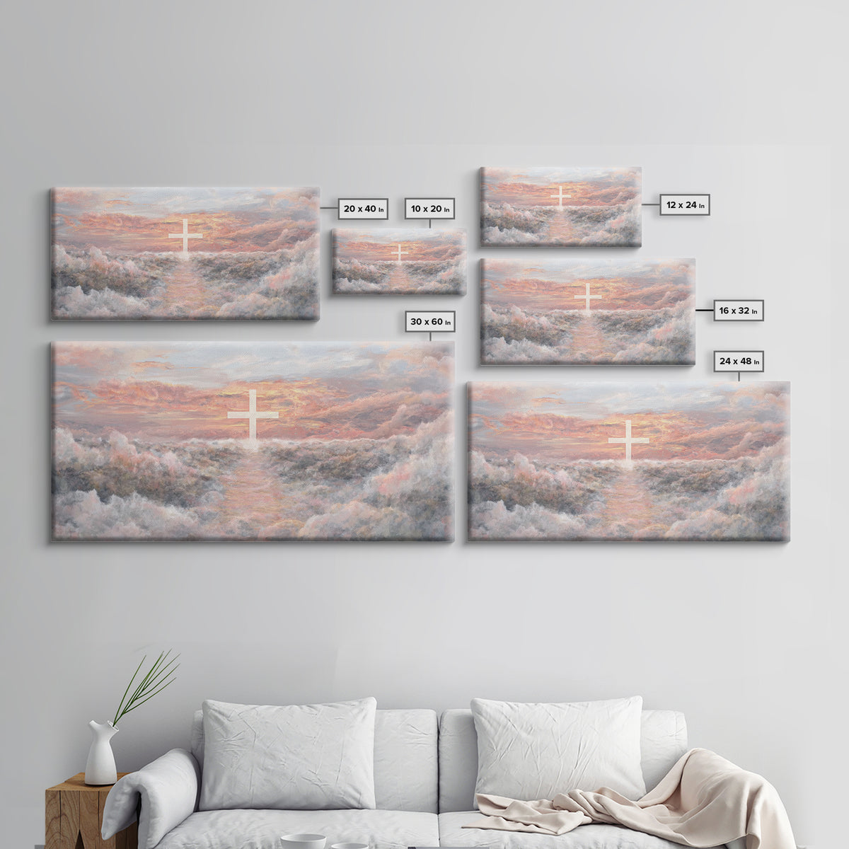 Heaven’s Dawn Path – Framed Canvas Print – Christian Art Canvas – Christian Wall Art – Large Christian Art – Christian Painting