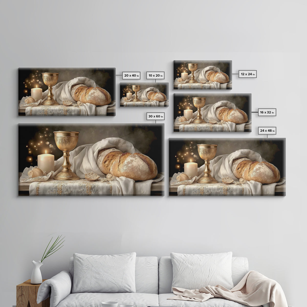 Sacred Communion Peace – Framed Canvas Print – Christian Art – Christian Wall Art – Christian Art Canvas – Christian Decoration