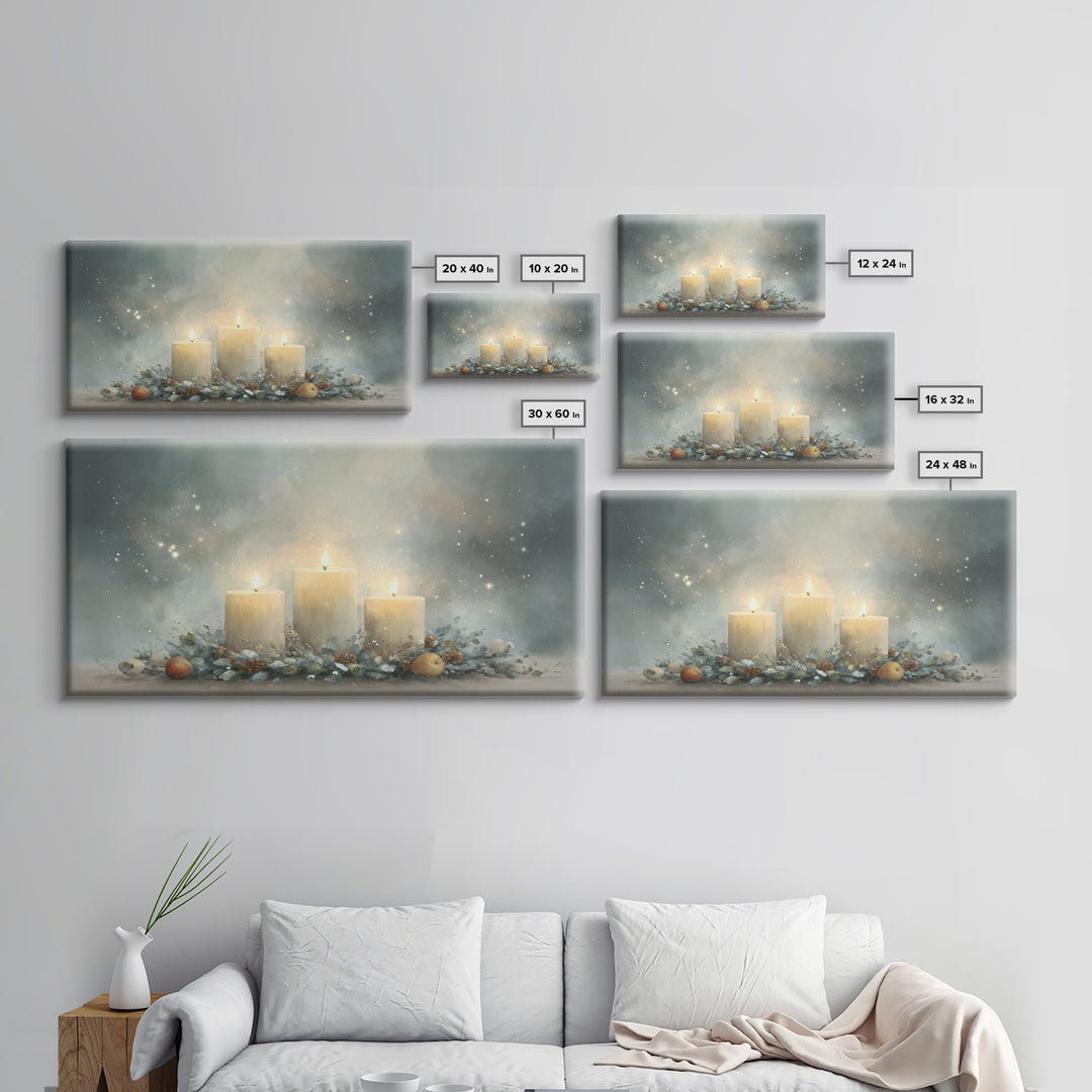 Advent Star Glow – Framed Canvas Print – Christmas Art – Christian Christmas Decor – Christian Art Canvas – Christmas Wall Art – Christmas