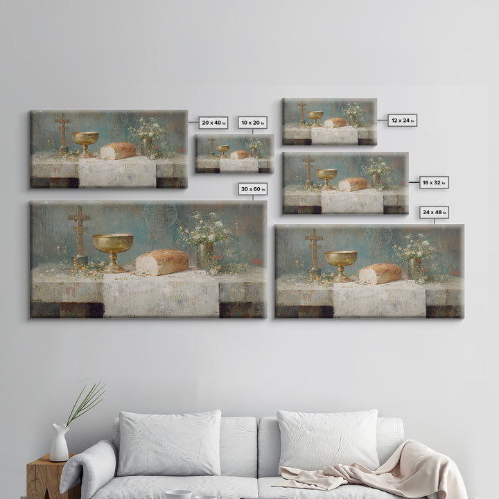 Chalice Of Grace - Framed Canvas Print - Christian Wall Art - Christian Art Canvas - Vintage Christian Art - Christian Painting - Christian