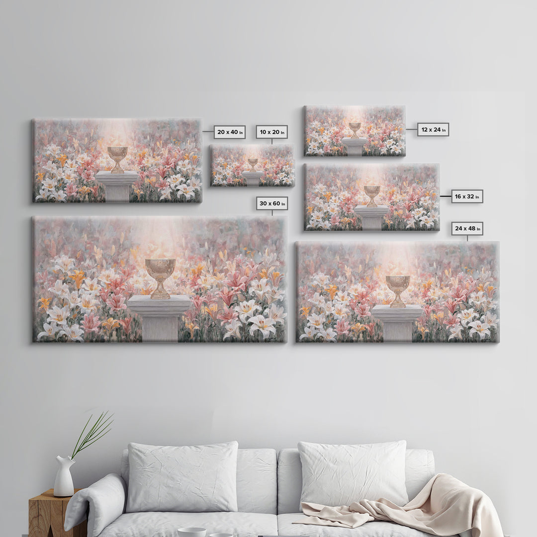 Chalice In Bloom - Framed Canvas Print - Christian Wall Art - Christian Art Canvas - Christian Christmas Art - Christian Gift - Modern Chri