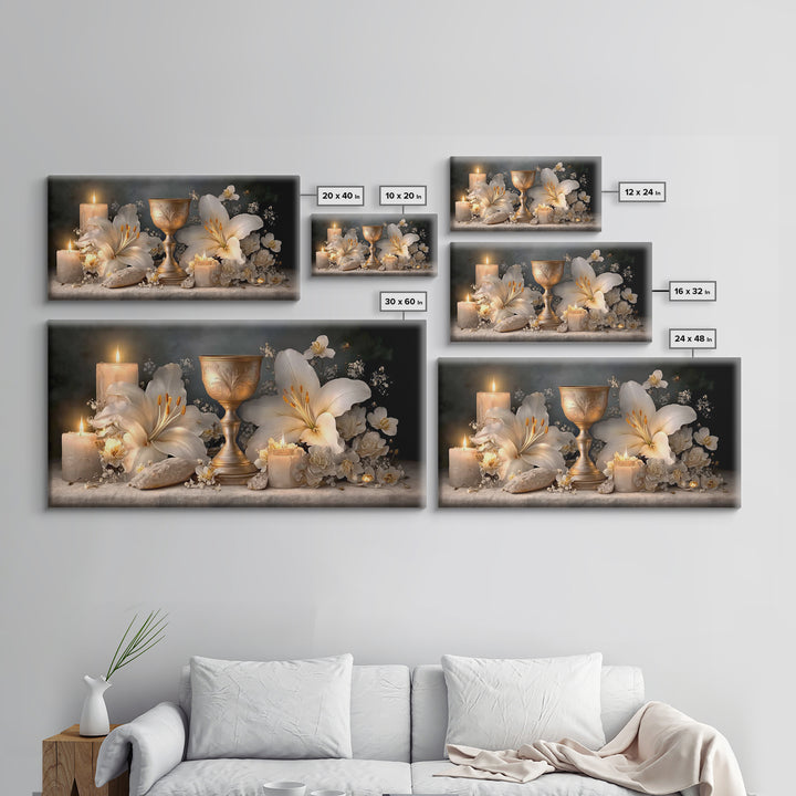Holy Radiance - Framed Canvas Print - Christian Wall Art - Christian Art Canvas - Subtle Christian Art - Blue Christian Art - Christian Dec