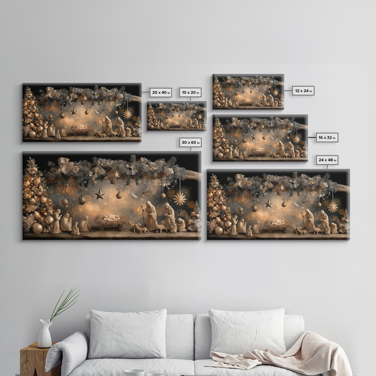 Holy Night Glory – Framed Canvas Print – Christian Wall Art – Christian Christmas Art – Christmas Art Prints – Christian Art Canvas – Chris