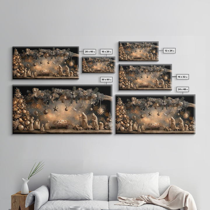 Holy Night Glory – Framed Canvas Print – Christian Wall Art – Christian Christmas Art – Christmas Art Prints – Christian Art Canvas – Chris