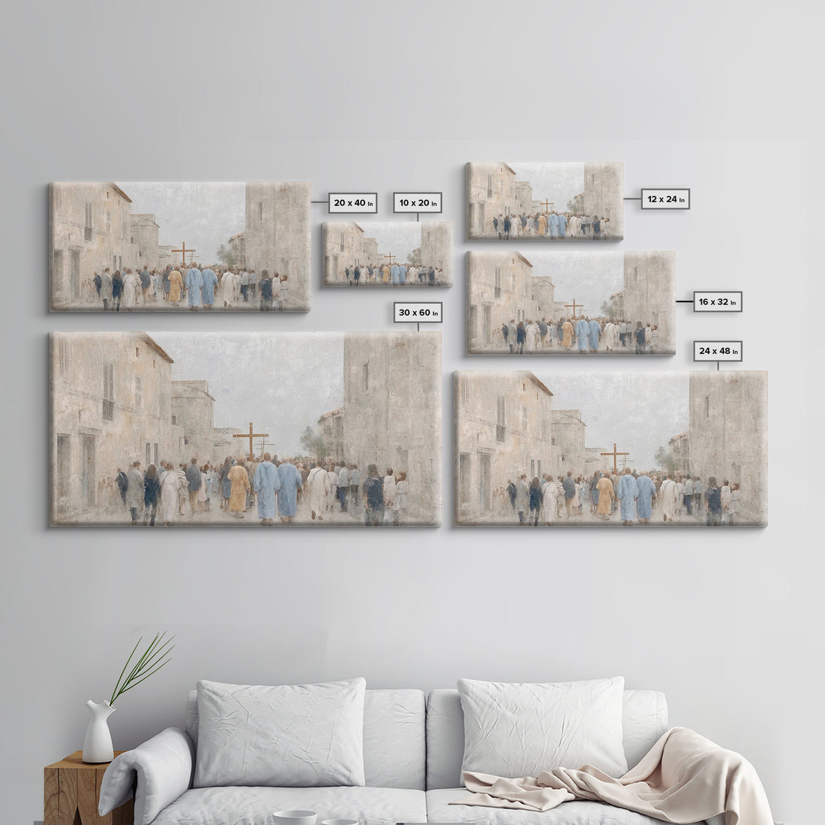Pilgrims Of Hope – Framed Canvas Print – Christian Art Work – Subtle Christian Art – Christian Wall Art – Minimalist Christian Art – Christ
