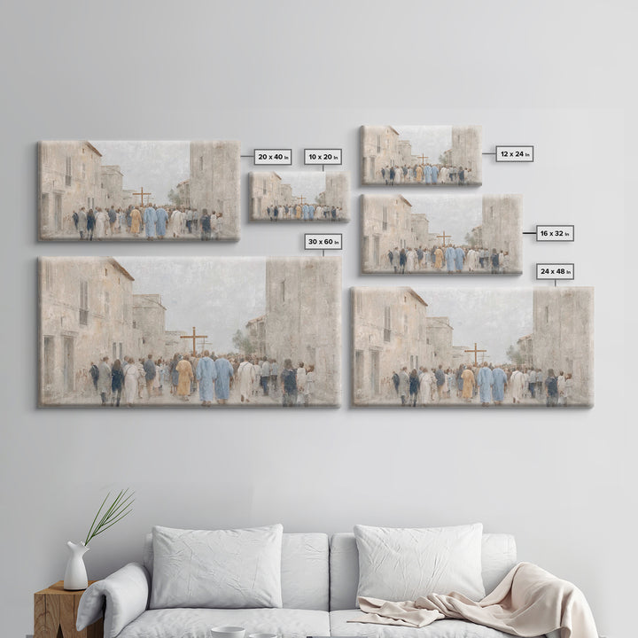 Pilgrims Of Hope – Framed Canvas Print – Christian Art Work – Subtle Christian Art – Christian Wall Art – Minimalist Christian Art – Christ