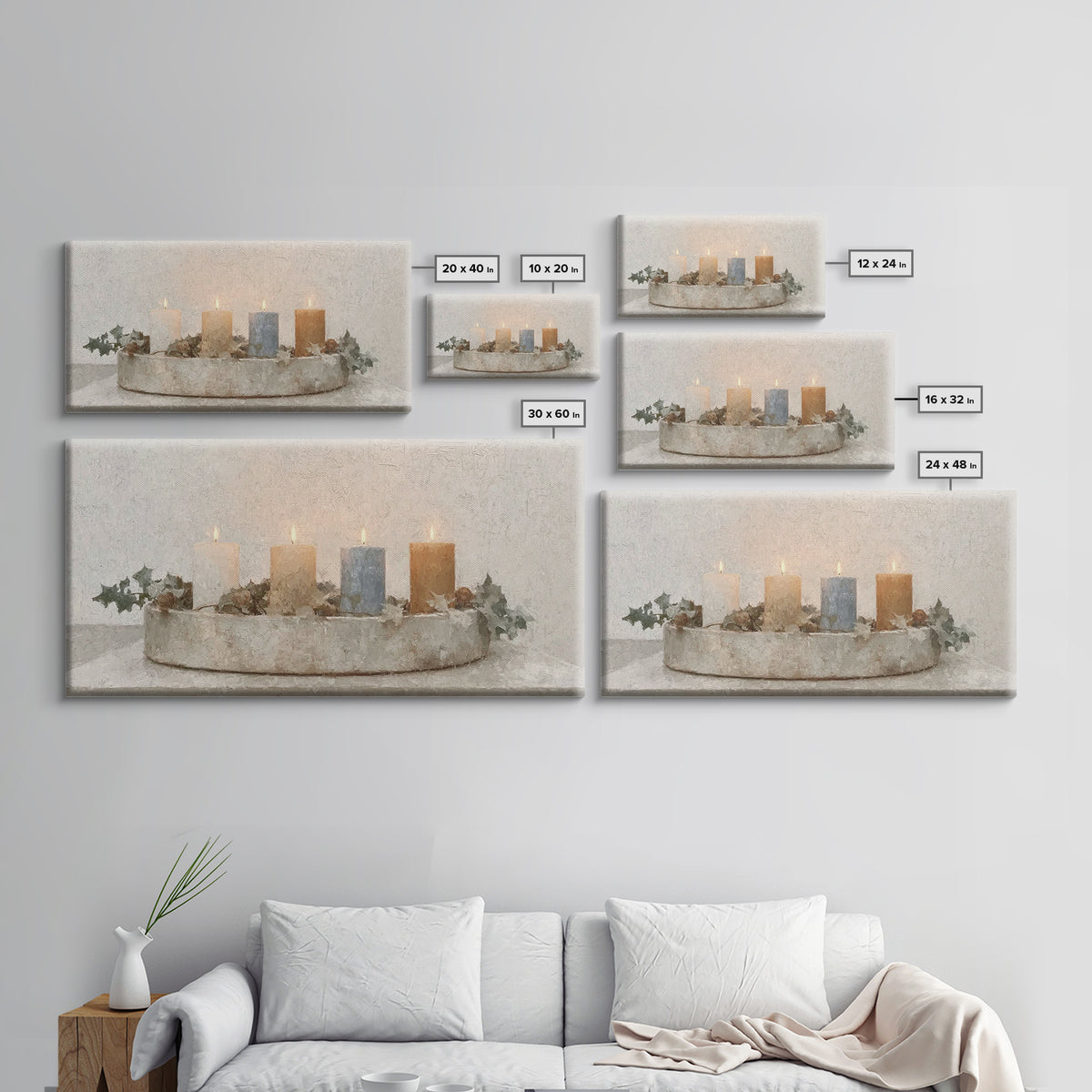 Winter Candle Peace – Framed Canvas Print – Christian Art Canvas – Christian Wall Art – Christmas Art – Christian Christmas Decorations – C