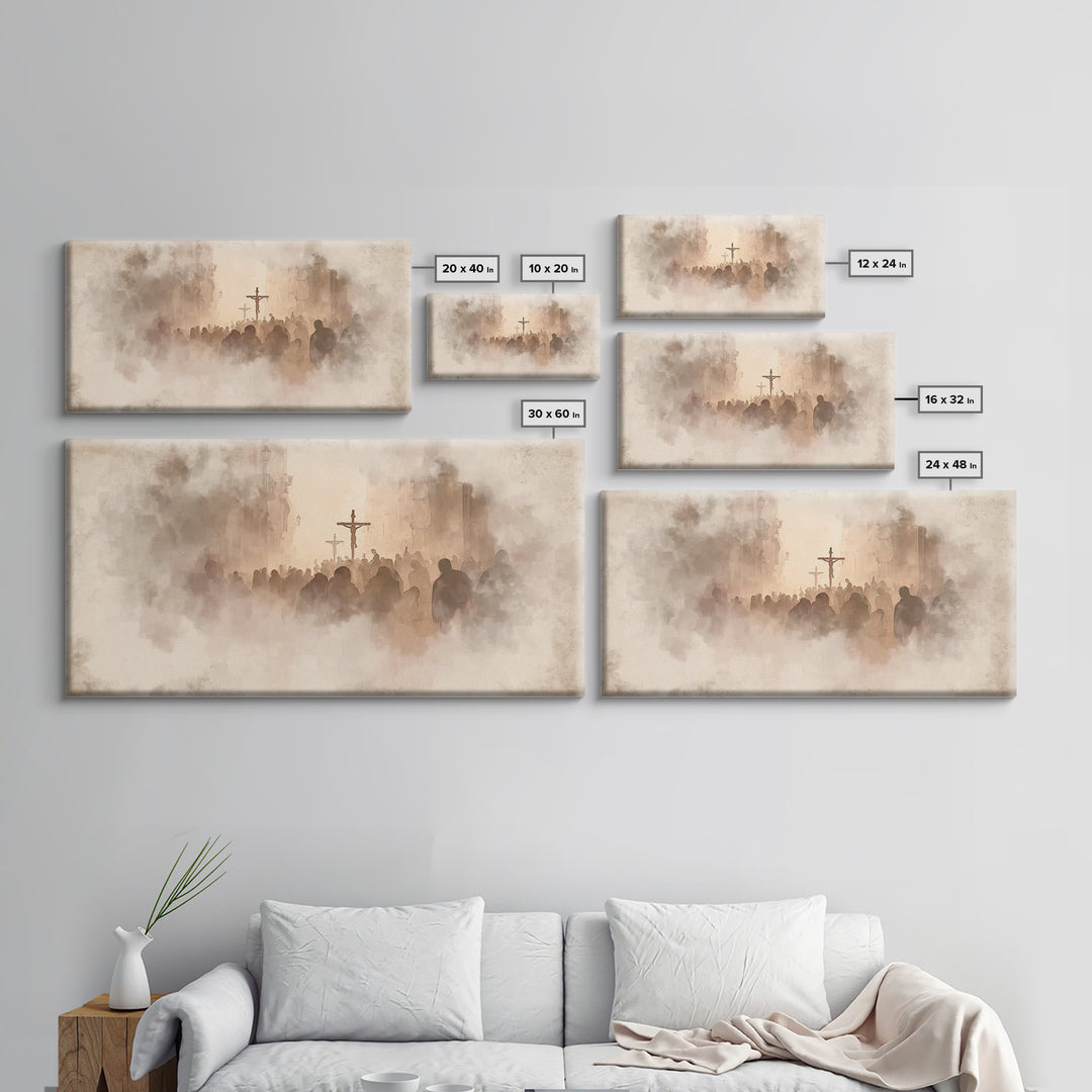 Silent Reverence, Framed Canvas Print, Christian Wall Art, Christian Art Canvas, Christian Christmas Art, Subtle Christian Art, Vintage Chr