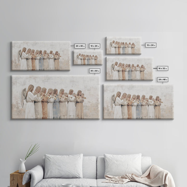 Heavenly Chorus – Framed Canvas Print – Christian Art Canvas – Christian Wall Art – Christian Paintings – Christmas Art Prints – Christian