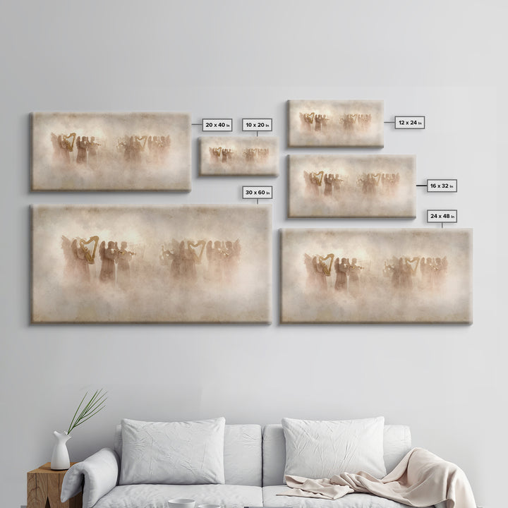 Celestial Harmony, Framed Canvas Print, Christian Art Canvas, Christian Wall Art, Moody Christian Art, Christmas Canvas Wall Art, Christian